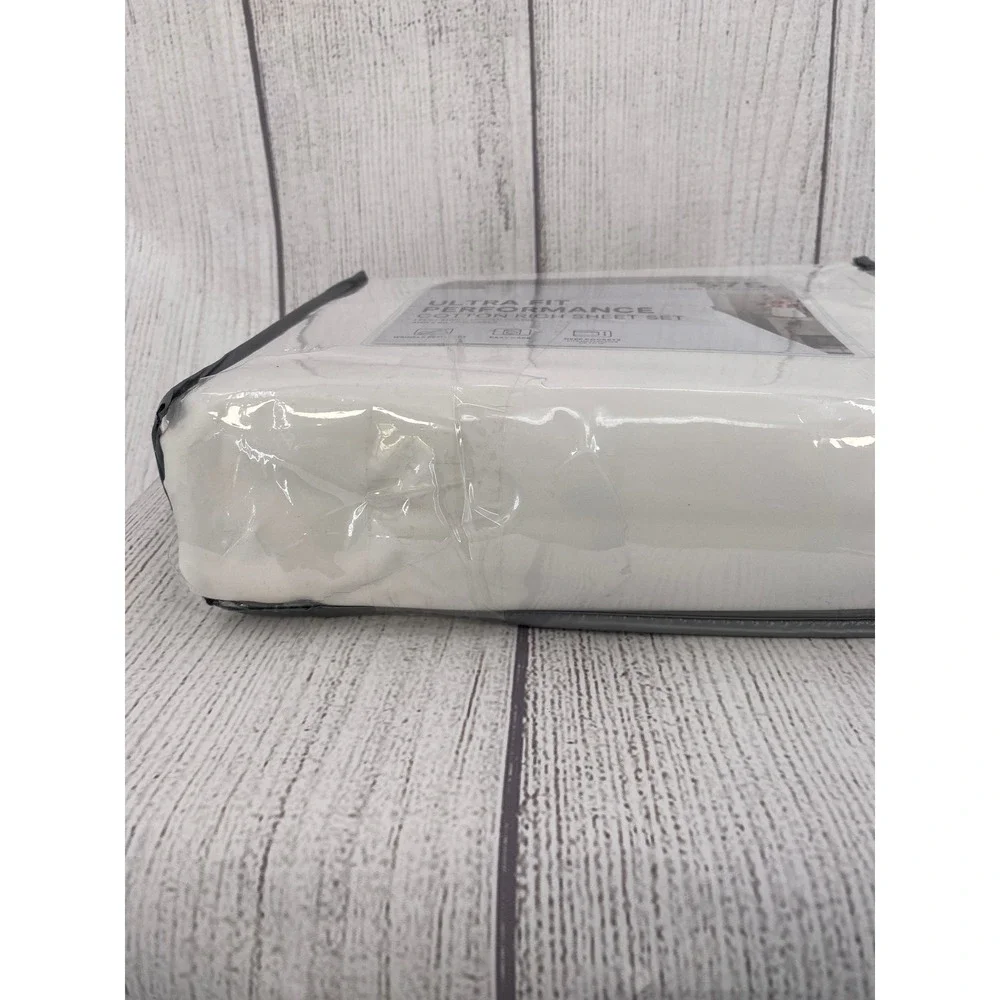 Liz Claiborne Sheet Set Full White 575 Thread Count Ultra Fit Performance Crisp